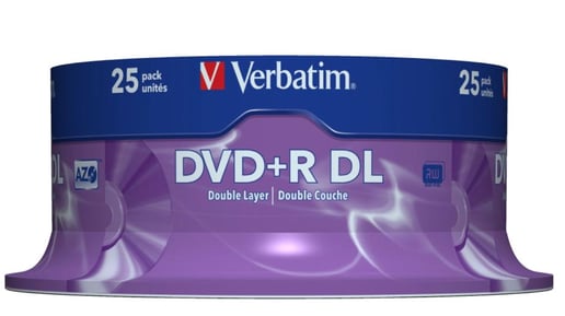 Verbatim DVD+R 8x DL Matt Silver 25pk