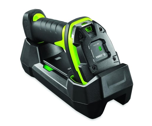 Zebra DS3678-SR Cordless Rugged Barcode Scanner (Green) with Cradle, USB Shield Cable and 12V Power Supply