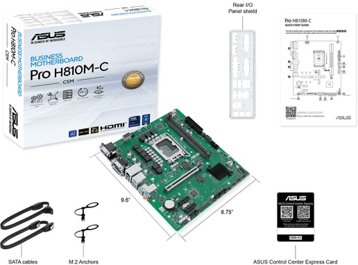 ASUS Pro H810M-C-CSM mATX Motherboard for Intel LGA1851 CPUs