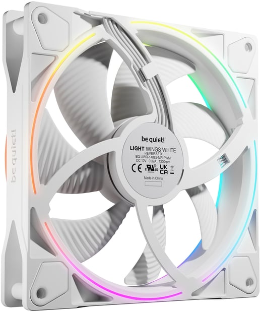be quiet! Light Wings 140mm PWM Chassis Fan in White with Reverse Blades