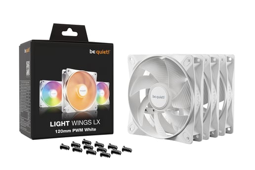 be quiet! Light Wings LX 120mm PWM ARGB Triple Fan Pack in White