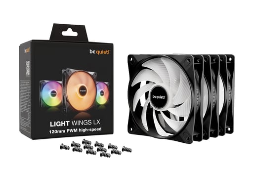 be quiet! Light Wings LX 120mm PWM ARGB High-Speed Triple Fan Pack in Black