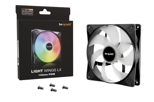 be quiet! Light Wings LX 140mm PWM ARGB Chassis Fan in Black
