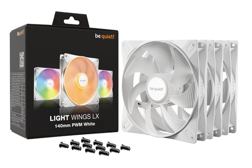 be quiet! Light Wings LX 140mm PWM ARGB Triple Fan Pack in White