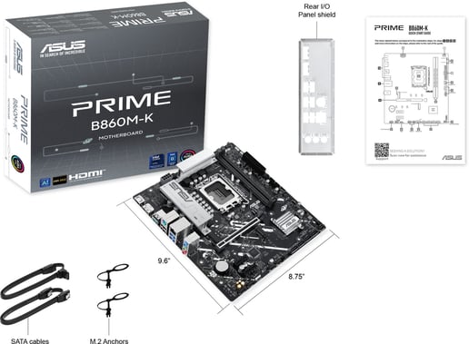 ASUS Prime B860M-K mATX Motherboard for Intel LGA1851 CPUs