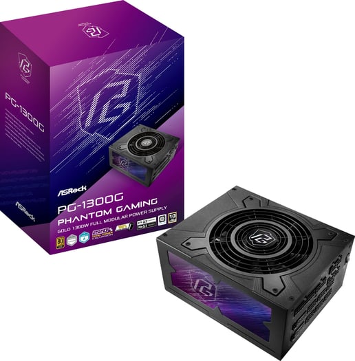 1300W ASRock Phantom Gaming 1300G Modular 80 Plus Gold PSU