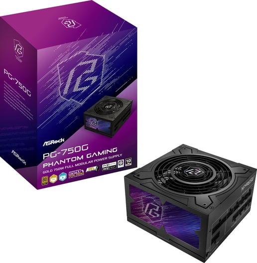 750W ASRock Phantom Gaming 750G Modular 80 Plus Gold PSU