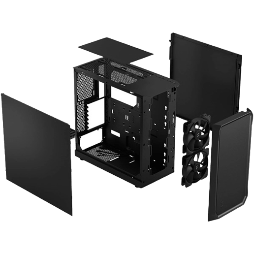 Fractal Focus 2 Mid Tower Gaming Case - Black 