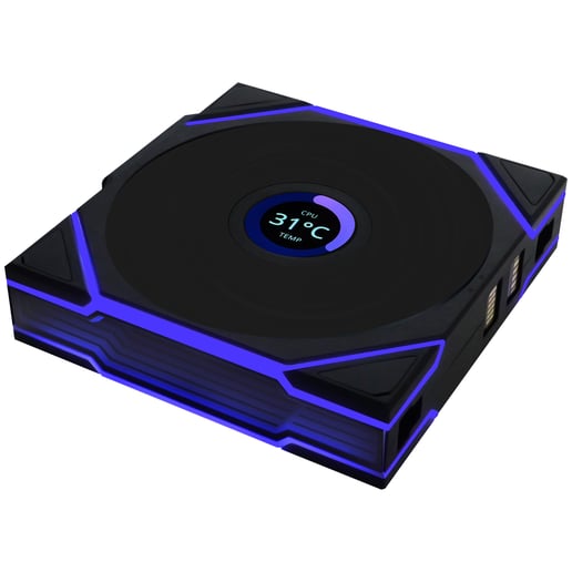 Lian Li UNI FAN TL LCD Wireless Reverse 120mm Triple Pack Fans in Black with controller
