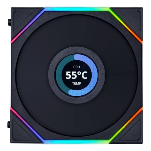 Lian Li UNI FAN TL LCD 120mm Chassis Fan Triple Pack in Black