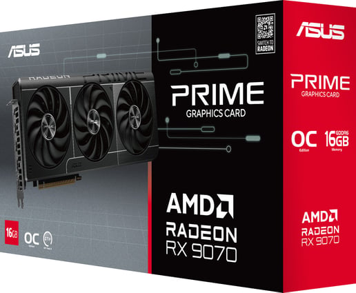 ASUS Radeon RX 9070 Prime OC 16GB GDDR6 Graphics Card