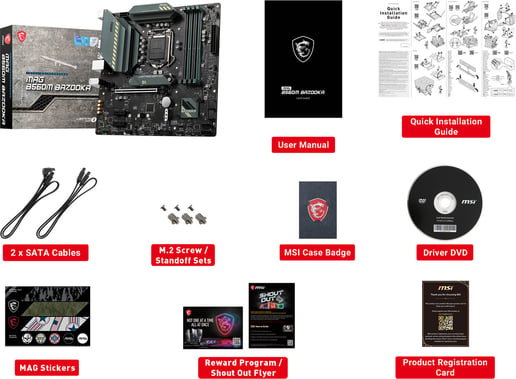 MSI MAG B560M BAZOOKA mATX Motherboard for Intel LGA1200 CPUs