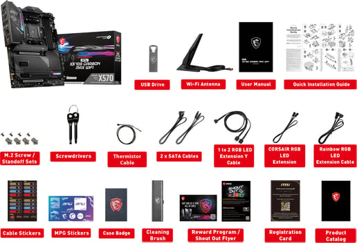 MSI MPG X570S CARBON MAX WIFI ATX Motherboard for AMD AM4 CPUs