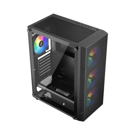 1st Player FireBase XP Mid Tower Gaming Case - Black 