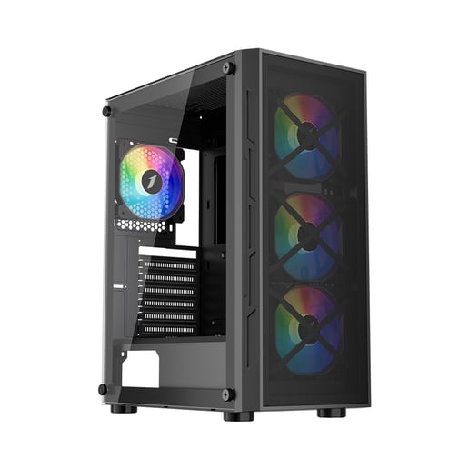 1st Player FireBase XP Mid Tower Gaming Case - Black 