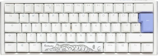 Ducky One 3 Classic Mini Mechanical USB Keyboard in Pure White, 60%, RGB, UK Layout, Cherry MX Silver Switches