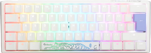 Ducky One 3 Classic Mini Mechanical USB Keyboard in Pure White, 60%, RGB, UK Layout, Cherry MX Silver Switches