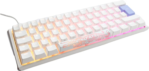 Ducky One 3 Classic Mini Mechanical USB Keyboard in Pure White, 60%, RGB, UK Layout, Cherry MX Silver Switches