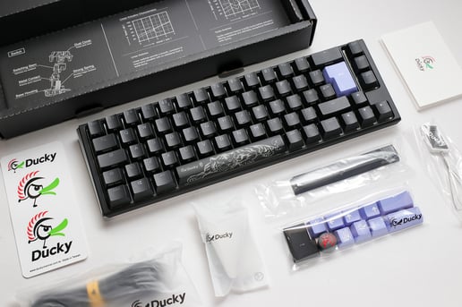 Ducky One 3 Classic SF Mechanical USB Keyboard in Galaxy Black, 65%, RGB, UK Layout, Cherry MX Black Switches