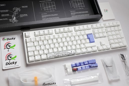 Ducky One 3 Classic Full Size Mechanical Cherry MX Brown RGB USB Keyboard - Pure White