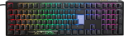 Ducky One 3 Classic Mechanical USB Keyboard in Galaxy Black, Full-size, RGB, UK Layout, Cherry MX Silent Red Switches