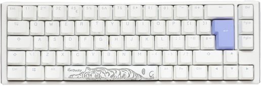 Ducky One 3 Classic SF Mechanical USB Keyboard in Pure White, 65%, RGB, UK Layout, Cherry MX Black Switches
