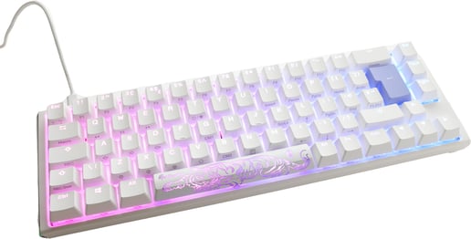 Ducky One 3 Classic SF Mechanical USB Keyboard in Pure White, 65%, RGB, UK Layout, Cherry MX Black Switches