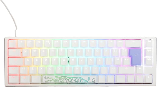 Ducky One 3 Classic SF Mechanical USB Keyboard in Pure White, 65%, RGB, UK Layout, Cherry MX Black Switches