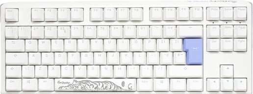 Ducky One 3 Classic TKL Mechanical USB Keyboard in Pure White, Tenkeyless, RGB, UK Layout, Cherry MX Black Switches