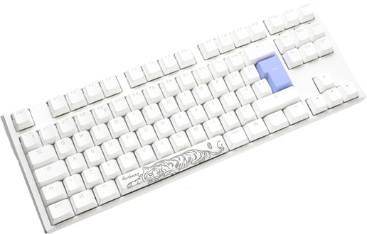 Ducky One 3 Classic TKL Mechanical USB Keyboard in Pure White, Tenkeyless, RGB, UK Layout, Cherry MX Black Switches