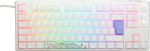 Ducky One 3 Classic TKL Mechanical USB Keyboard in Pure White, Tenkeyless, RGB, UK Layout, Cherry MX Black Switches