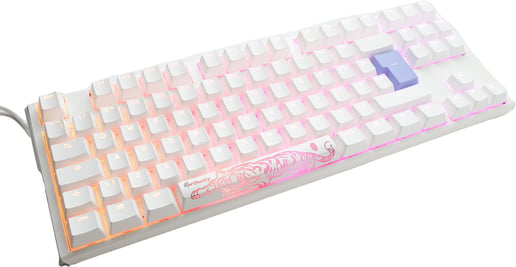 Ducky One 3 Classic TKL Mechanical USB Keyboard in Pure White, Tenkeyless, RGB, UK Layout, Cherry MX Black Switches