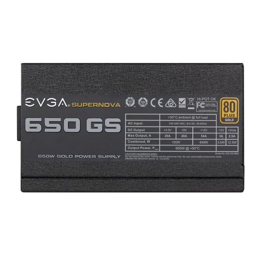 EVGA SuperNOVA 650 GS 650W Semi-Modular Power Supply 80 Plus Gold