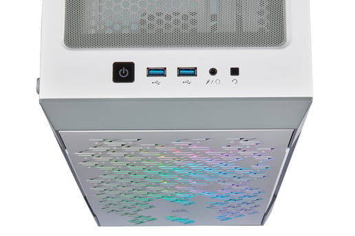 Corsair iCUE 220T RGB Airflow Mid Tower Gaming Case - White 