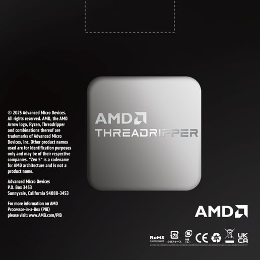 AMD Ryzen Threadripper 9980X 64 Core/128 Thread CPU 