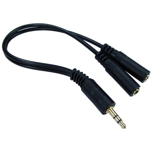 Cables Direct 0.2m 3.5mm Stereo Splitter Cable 