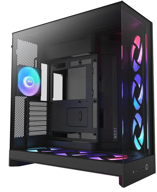 NZXT H9 Flow RGB+ (2025) Mid Tower Gaming Case - Black 