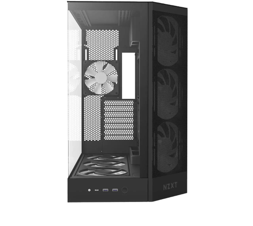 NZXT H9 Flow RGB+ (2025) Mid Tower Gaming Case - Black 