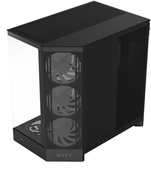 NZXT H9 Flow RGB+ (2025) Mid Tower Gaming Case - Black 