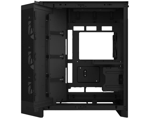 NZXT H9 Flow RGB+ (2025) Mid Tower Gaming Case - Black 