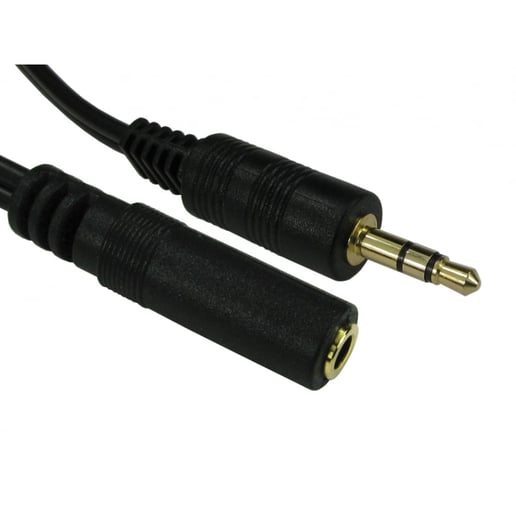 Cables Direct 1.2m 3.5mm Stereo Extension Cable, Black