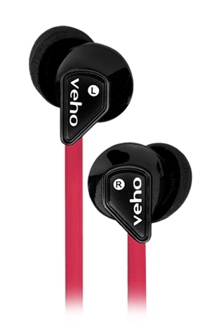 Veho Z-1 Stereo Anti-Tangle In-Ear Headphones earphones earbuds (Red)