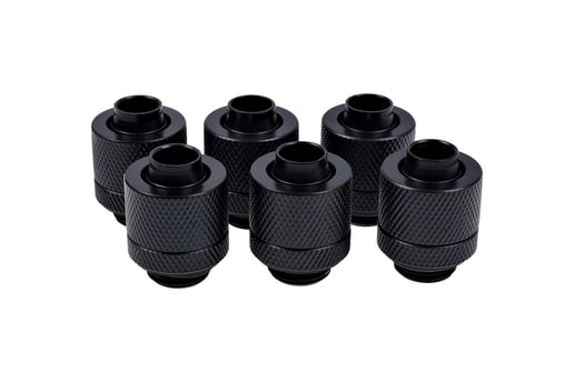 Alphacool Eiszapfen 13/10mm Deep Black Compression Fitting - Six Pack