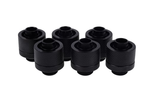 Alphacool Eiszapfen 16/10mm Deep Black Compression Fitting - Six Pack