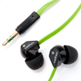 Veho Z-1 Stereo Anti-Tangle In-Ear Headphones earphones earbuds (Green)