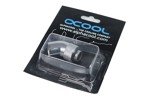 Alphacool HF angle adapter 45 degree - rotatable - G1/4 AG to G1/4 IG - Chrome