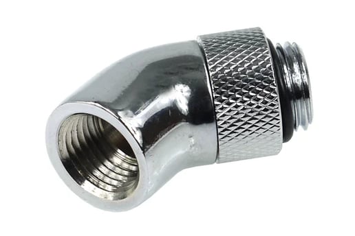 Alphacool HF angle adapter 45 degree - rotatable - G1/4 AG to G1/4 IG - Chrome