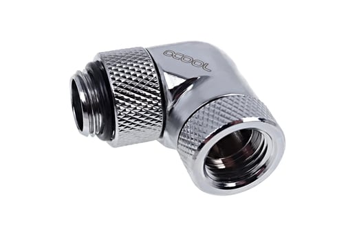 Alphacool Eiszapfen Angle Adapter - 90 degree rotatable G1/4 AG to G1/4 IG in Chrome