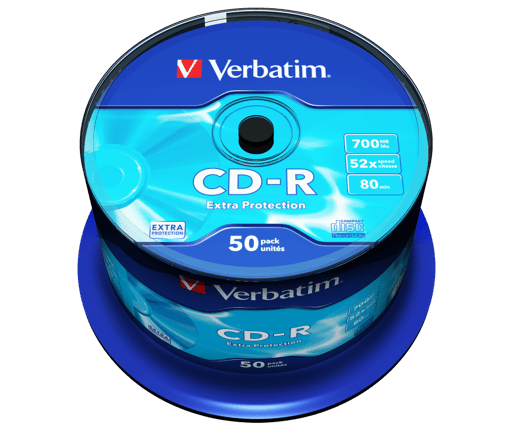 Verbatim 700MB CD-R Extra Protection Discs, 52x, 50 Pack Spindle