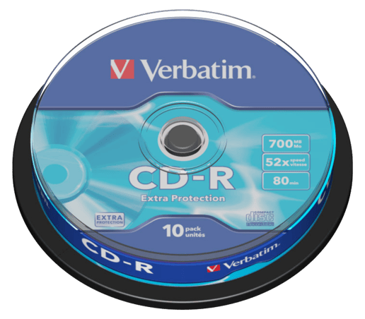 Verbatim 700MB CD-R Extra Protection Discs, 52x, 10 Pack Spindle